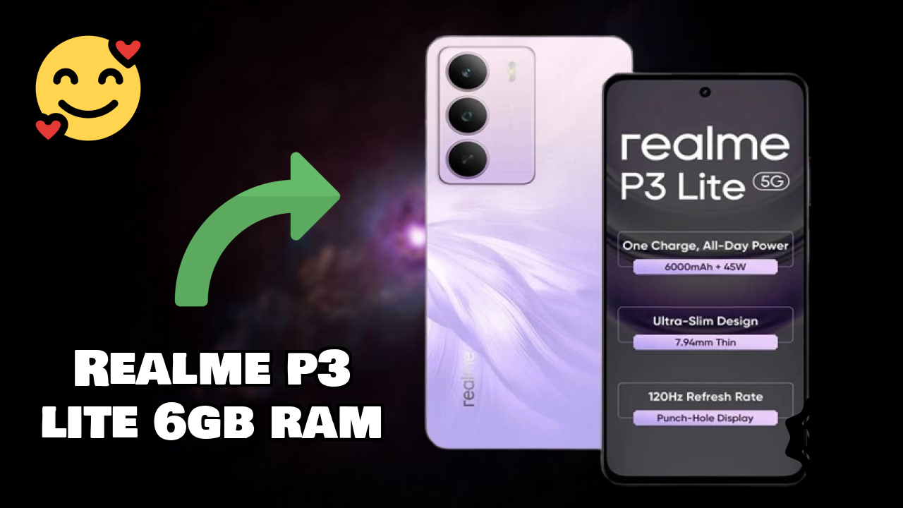 Realme P3 Lite 6GB RAM Display Size: 6.67 Inches (16.94 Cm) Screen Quality